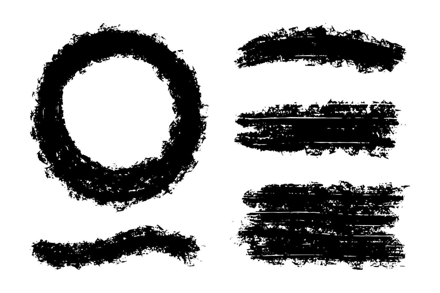 Black Distress Brushes. Grunge Texture. Splash Banner. illustration. vector