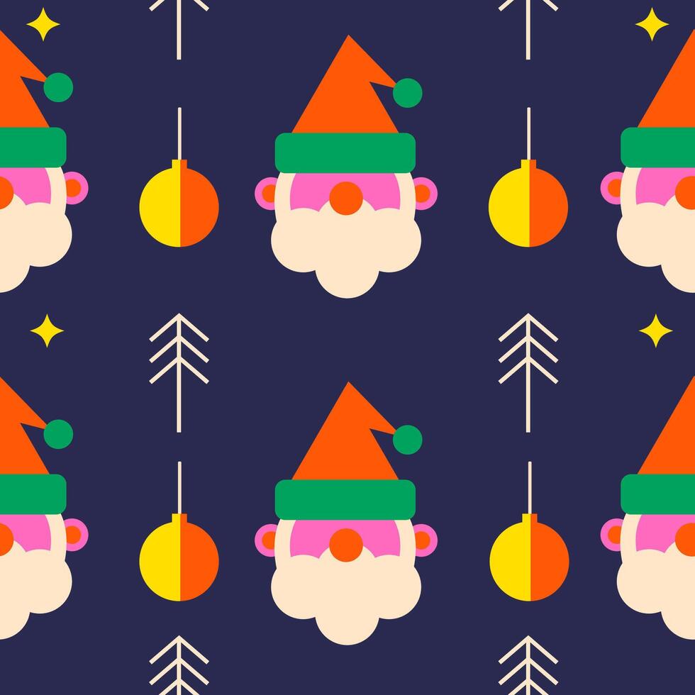 Bauhaus geometric Christmas seamless pattern vector