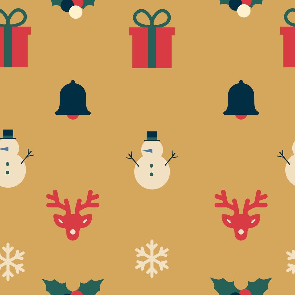 Bauhaus geometric retro Christmas seamless pattern vector