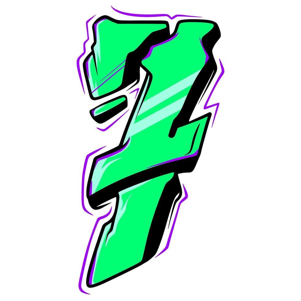 Number Graffiti Sport racing Element vector
