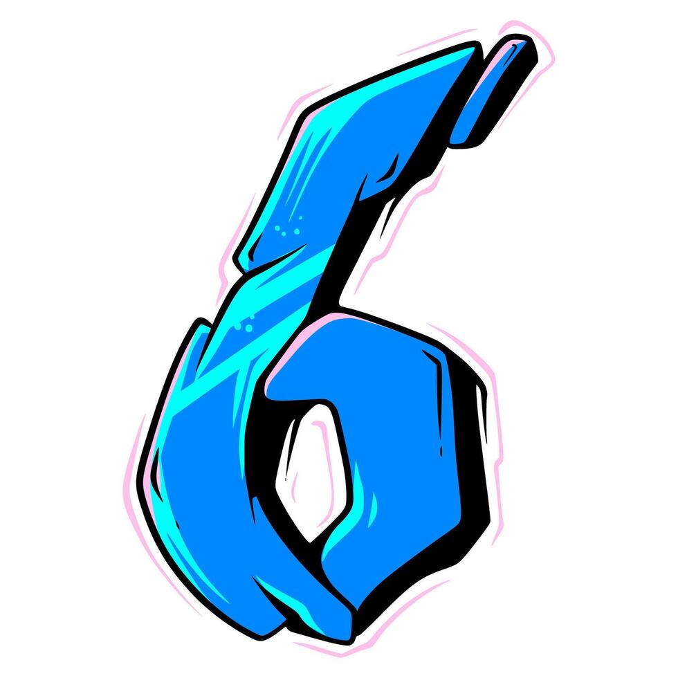 Number Graffiti Sport racing Element vector