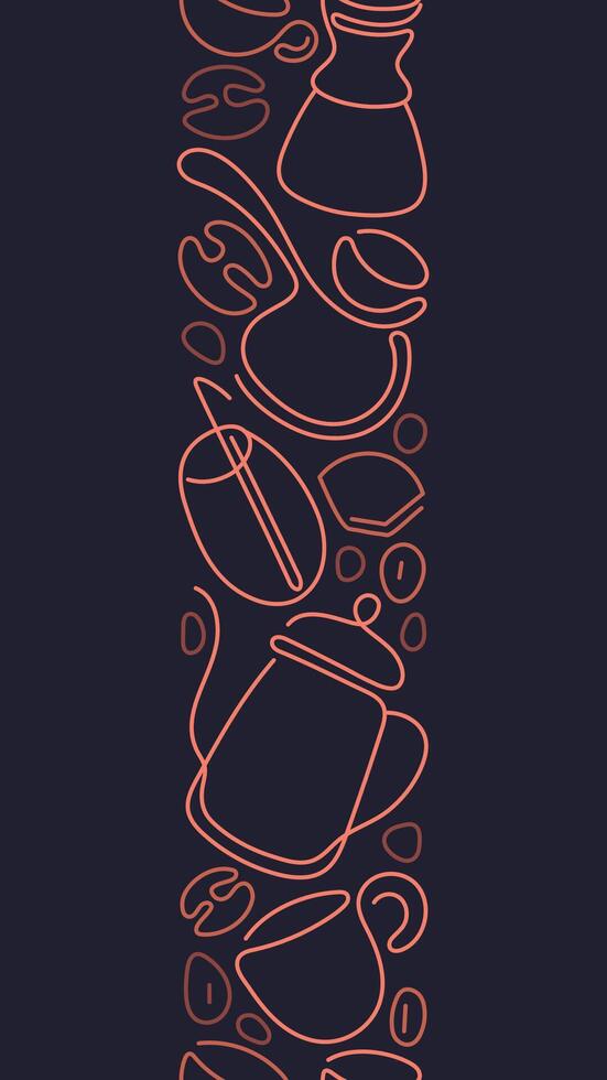 Coffee line pattern abstract cappuccino cup vector