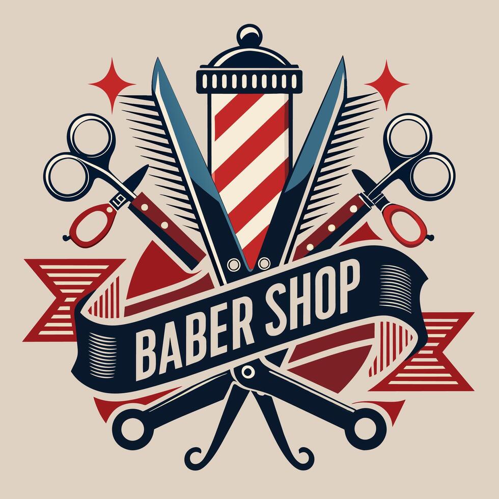 Logo Barbershop Vintage Retro Logo Template 43182086 Vector Art at