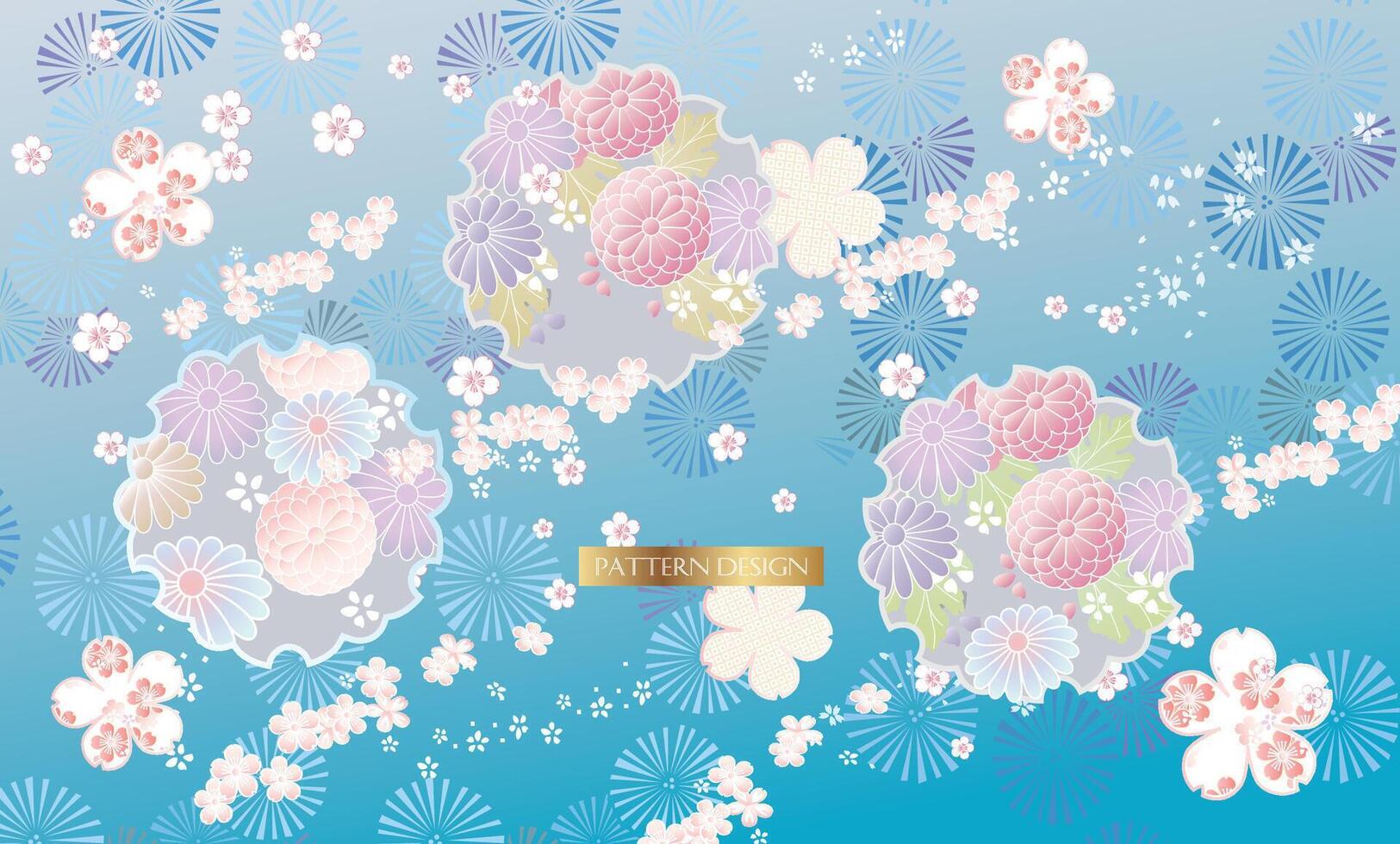 Modern Japanese pattern background design. vector