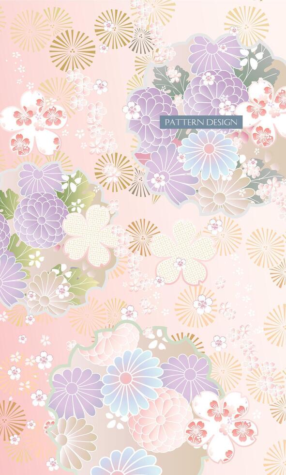 Modern Japanese pattern background design. vector