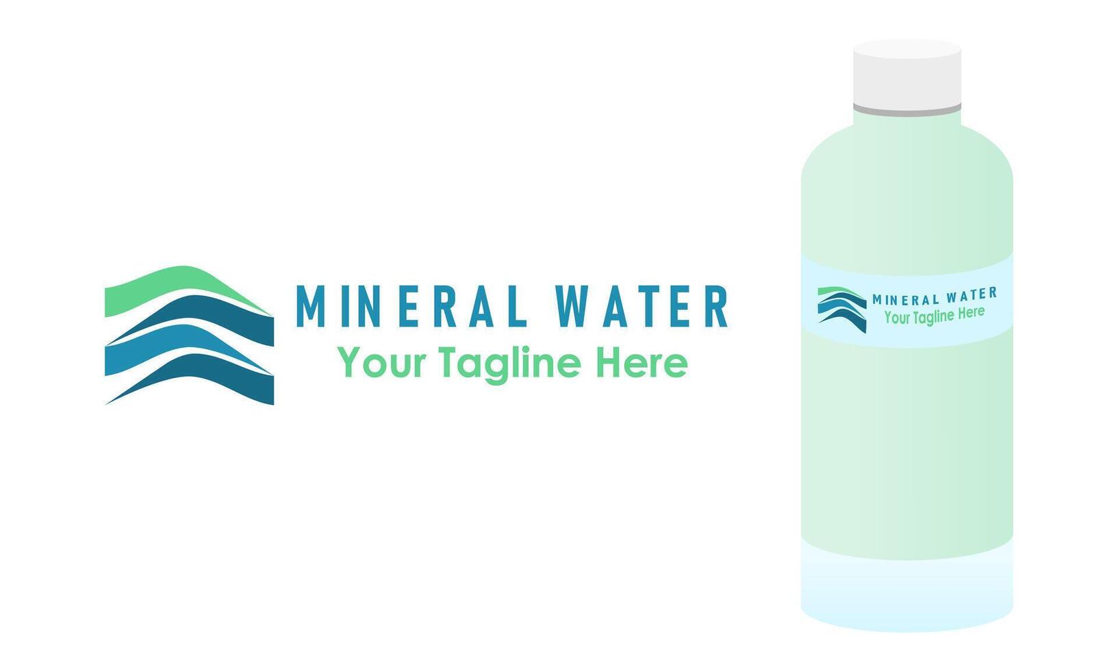 Mineral water logo design template with mineral bottle design. Fresh water from mountains logo concept. illustration. vector