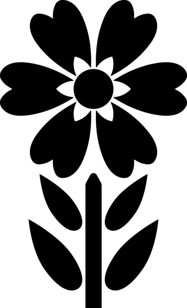 Stencil flower icon Cartoon clipart illustration vector