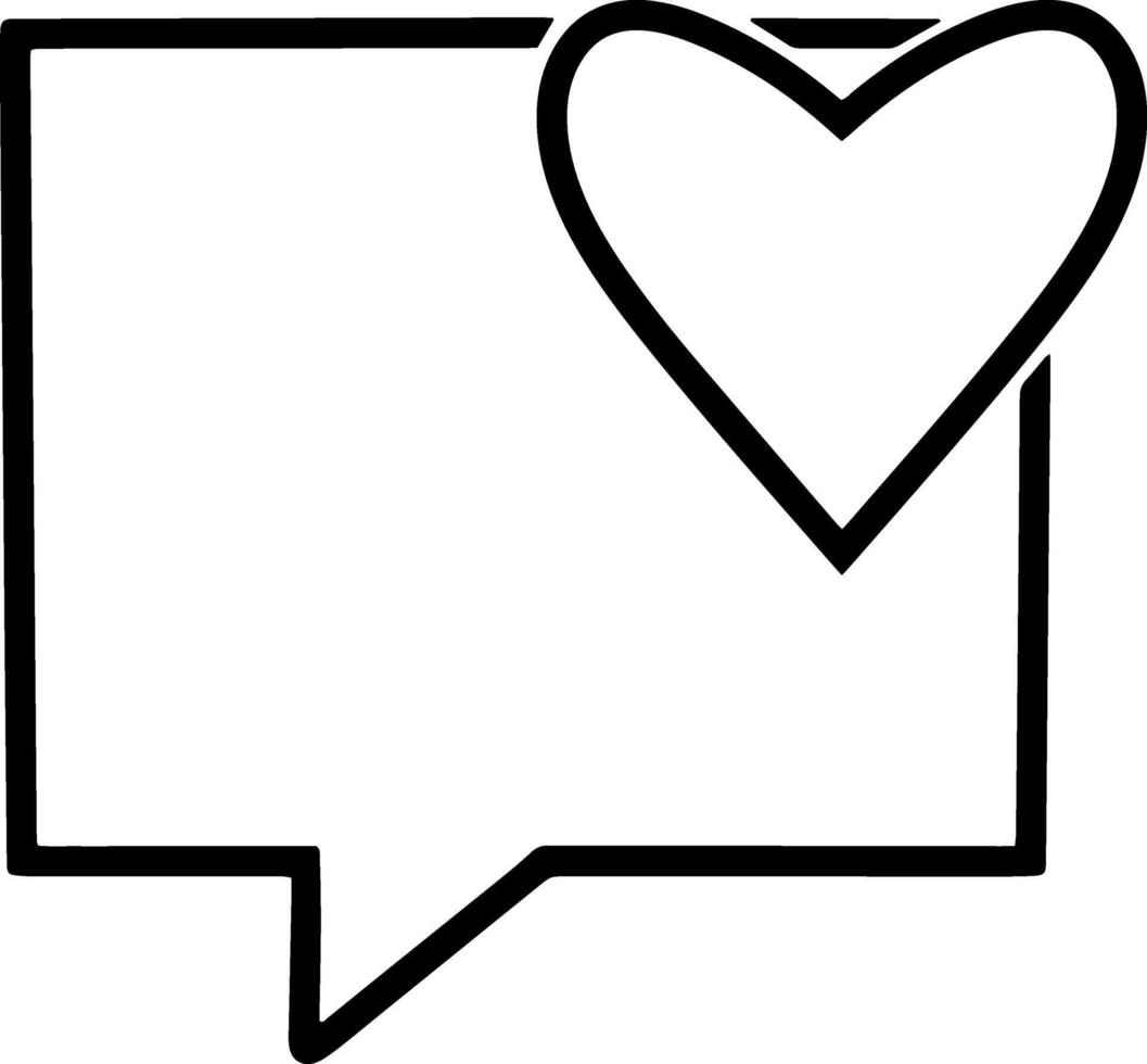 Doodle chat heart Speech symbol Sketch illustration vector