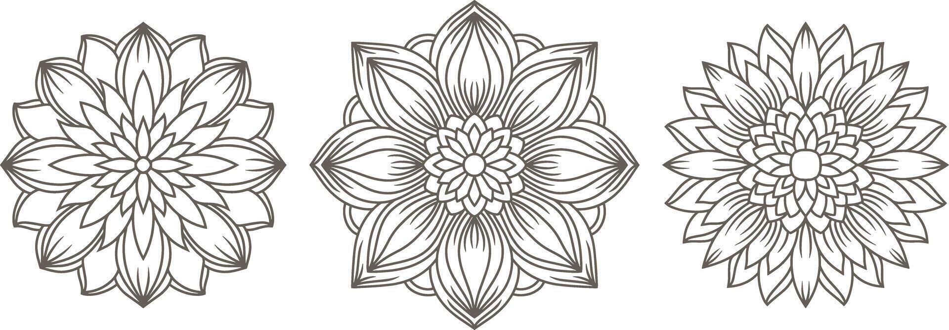 mandala icono aislado. colorante página libro ilustración vector