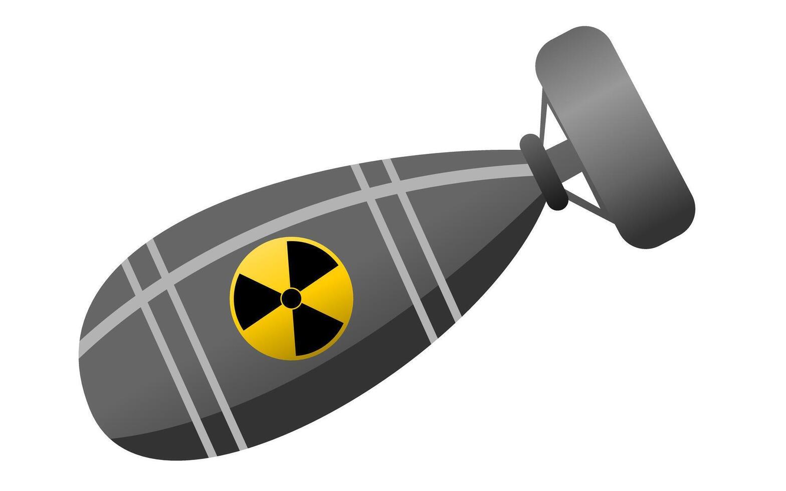 Flat Nuclear Bomb icon. Nuclear Bomb. Cartoon air bomb. Isolated on a White background. Missile icon, Nuclear Weapon vector