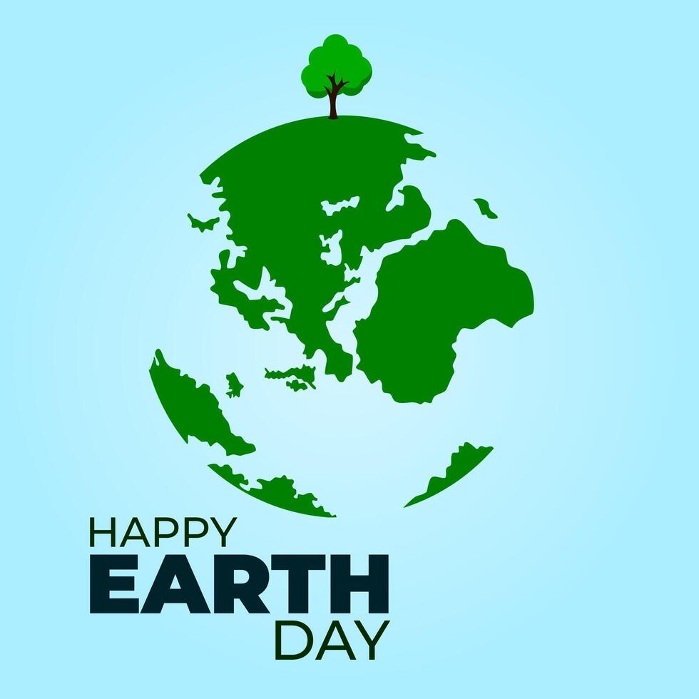 Happy earth day. Ecology concept. Design with globe map drawing. World Earth Day at 22 April poster campaigns. Save earth water. can be used for banner, poster, greeting card, website, flyer. vector