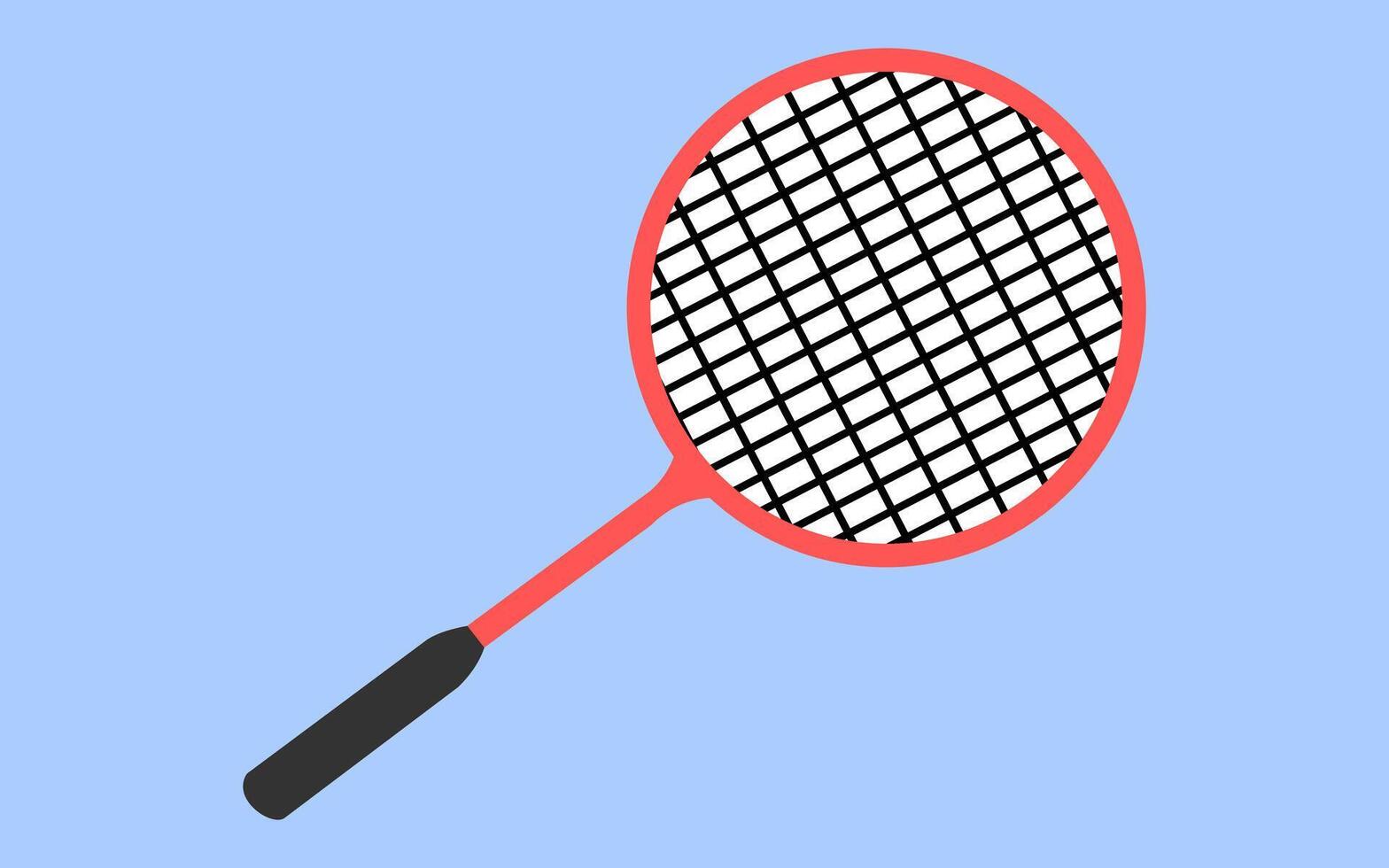 Badminton bat for hitting shuttlecocks. Isolated on White background. vector