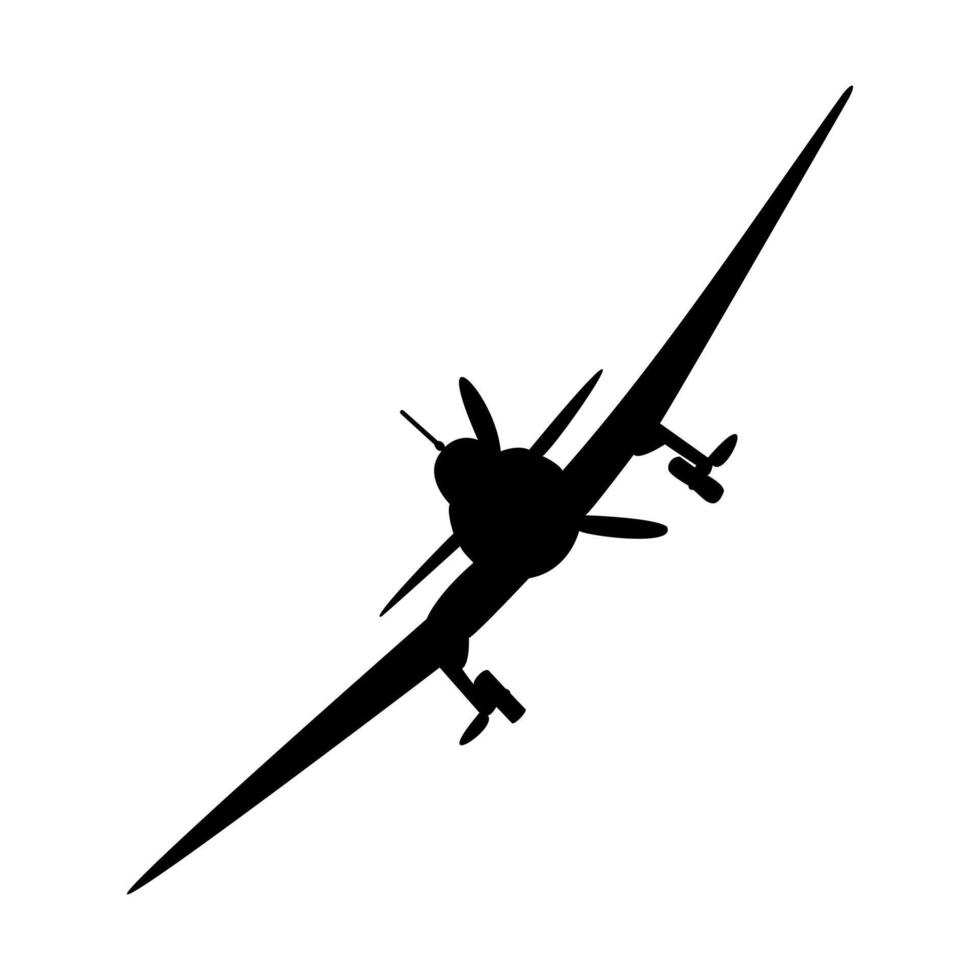 Silhouette fighter jet isolated on white background. vector
