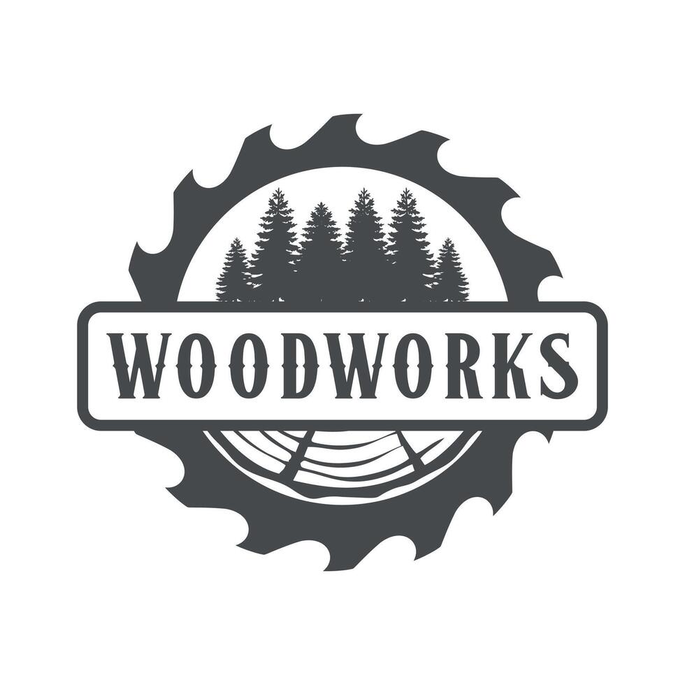 woodwork and carpentry logo inspiration. design template, vintage badge. vector