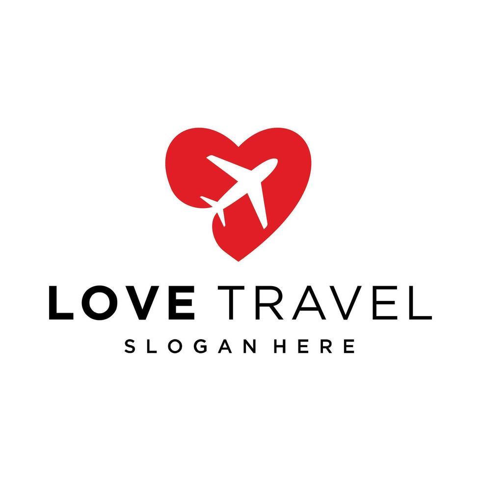 love travel logo design template icon vector