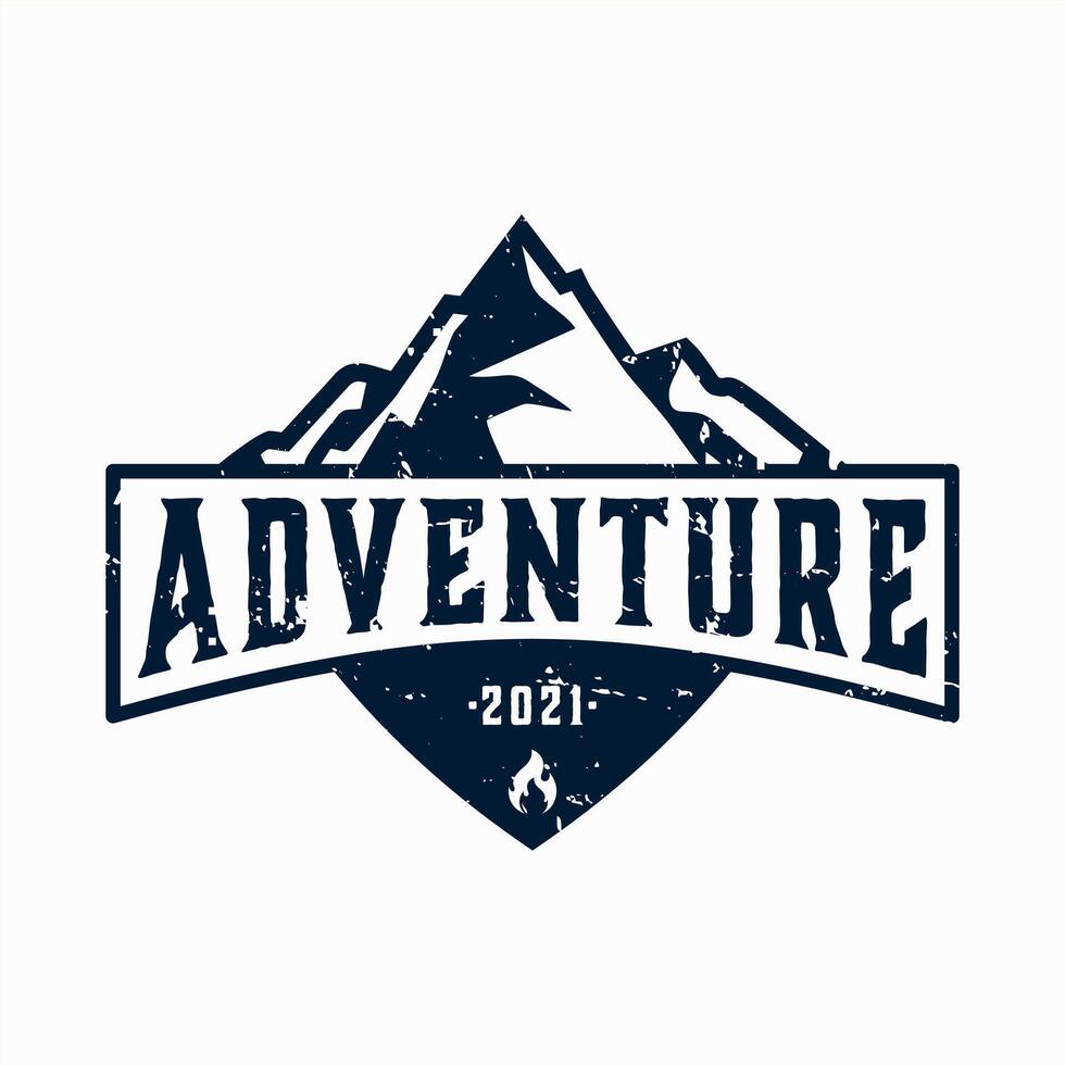 mountain adventure outdoor logo design template vector