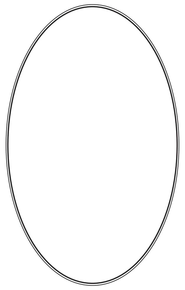 oval frame, round shape, vintage lines, graphic elements vector