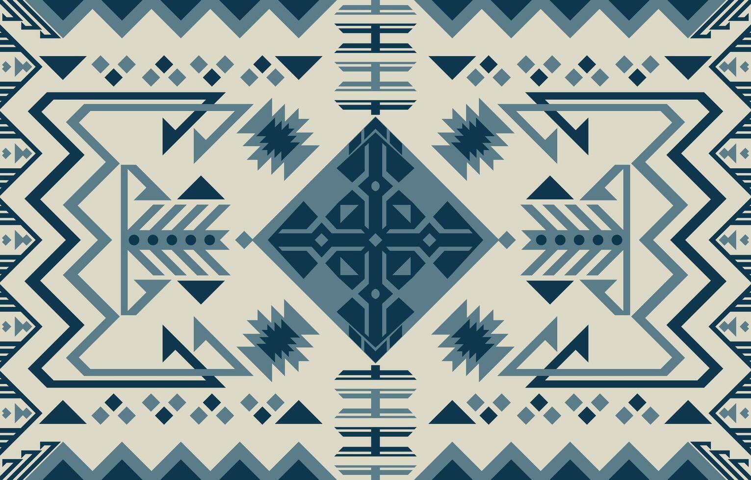 Navajo blue seamless Native American ornament. Ethnic South Western decor style. Boho geometric ornament. seamless pattern. Mexican blanket, rug. Woven carpet vector