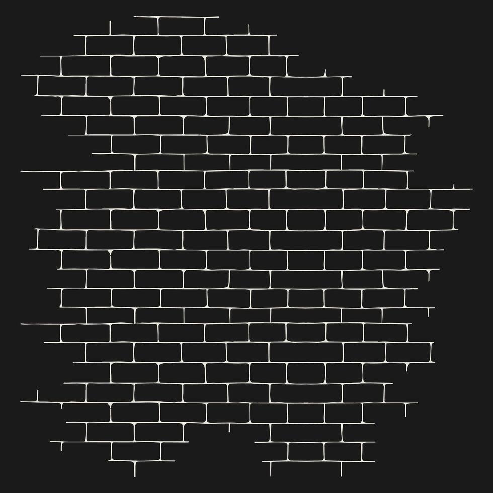 illustration of a white brick wall pattern on a dark background, with a modern twist vector