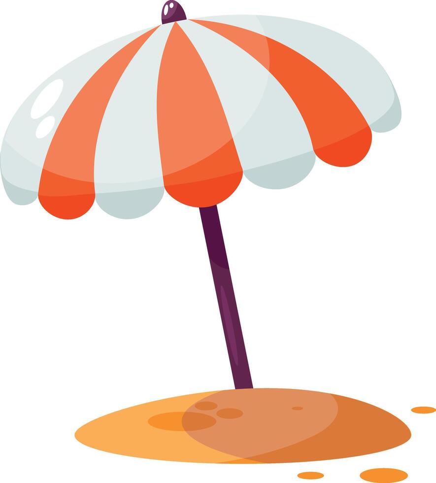 Beach umbrella flat illustration vector