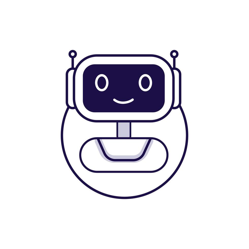 Robot emotion element. Chatbot avatar. Chat bot character head with feelings. Digital assistant. Icon . vector