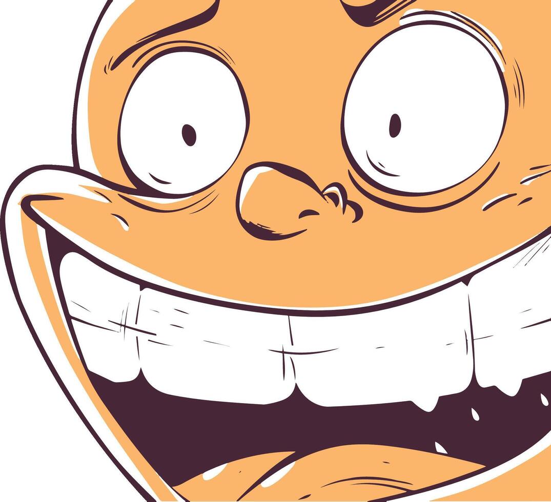 Slightly distorted smug face cartoon vector