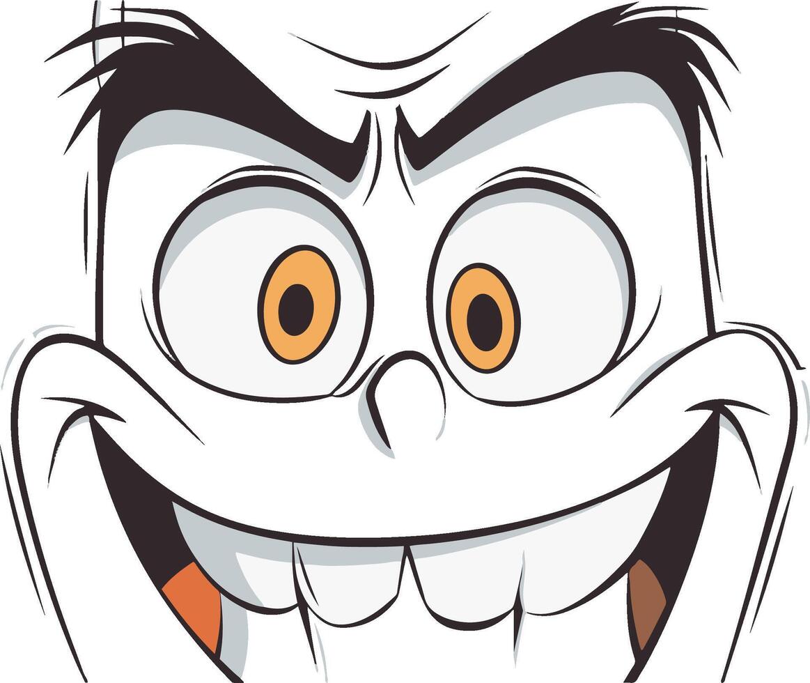 Slightly distorted smug face cartoon vector