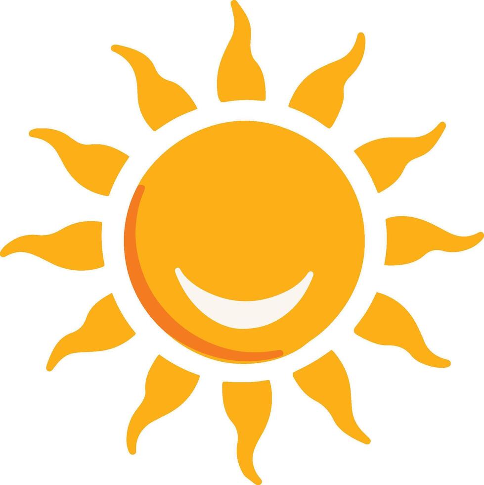 Minimal sun yellow icon isolated vector