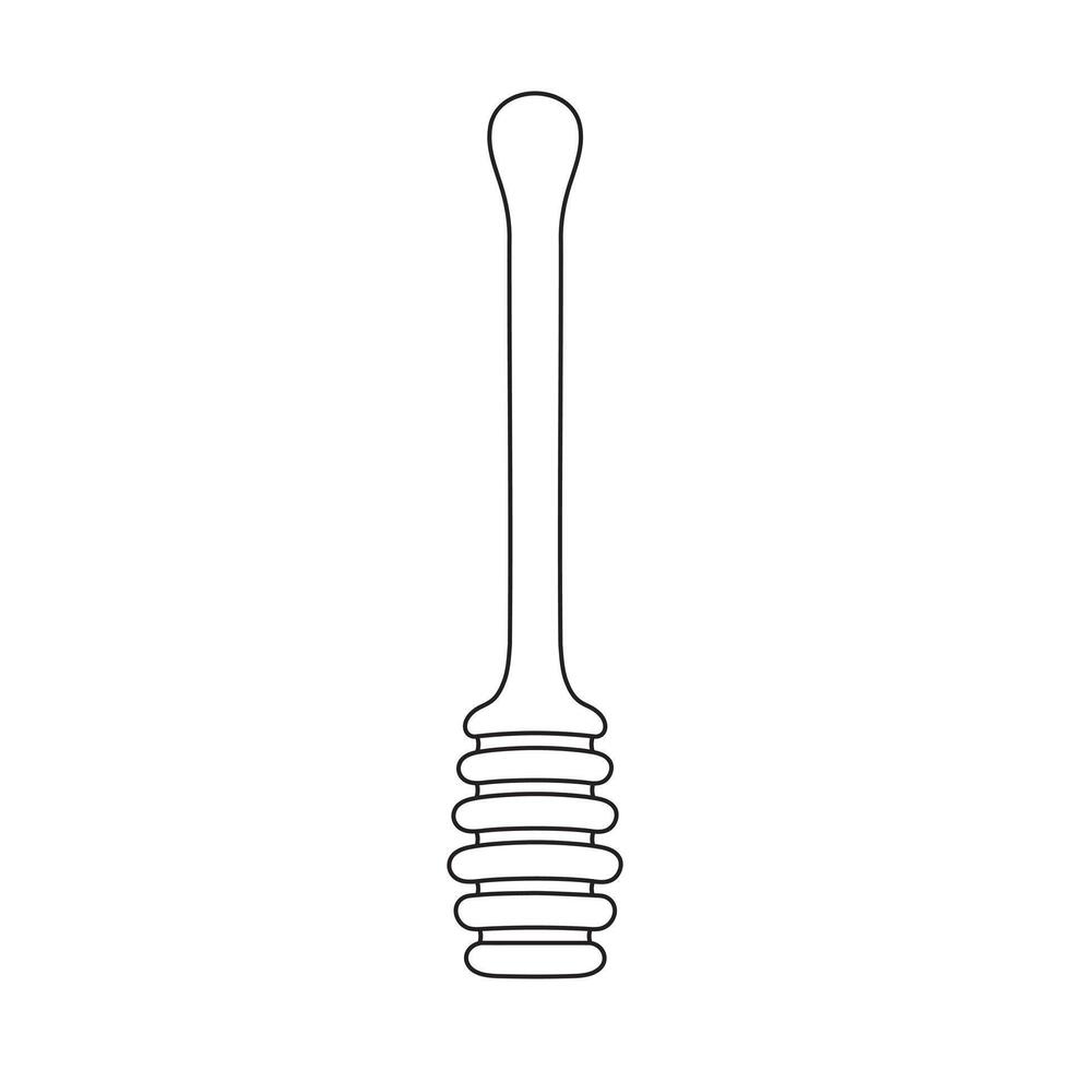 Hand drawn cartoon illustration honey dipper icon Isolated on White vector
