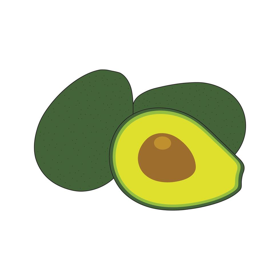 dibujos animados ilustración aguacates icono aislado en blanco vector