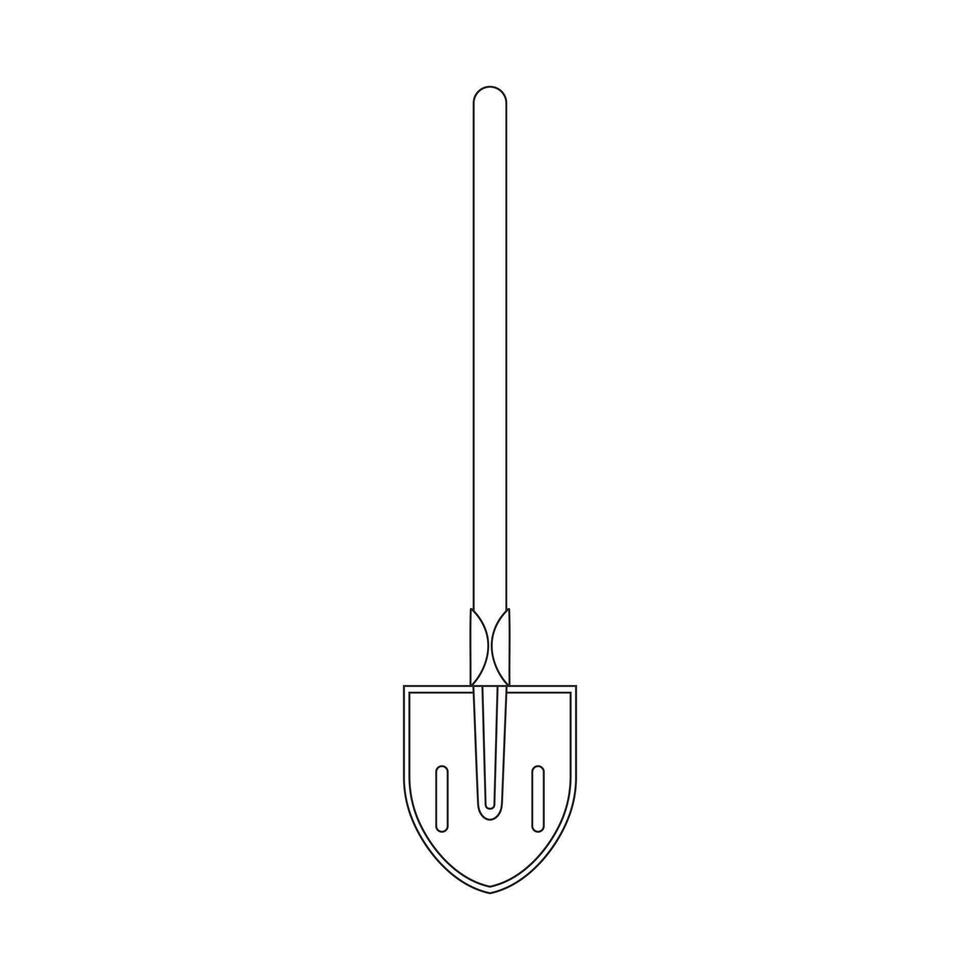 Hand drawn cartoon illustration shovel icon Isolated on White vector