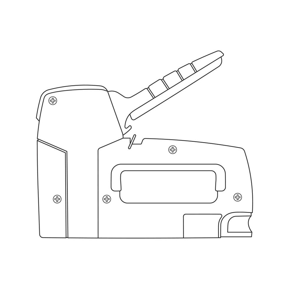 Hand drawn cartoon illustration heavy duty staple icon Isolated on White vector
