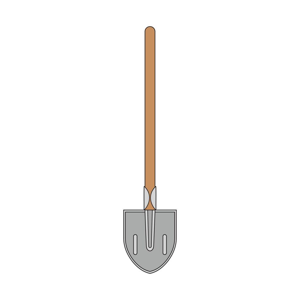 cartoon illustration shovel icon Isolated on White vector