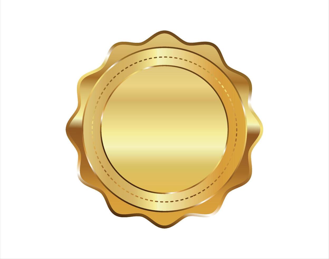 Golden stamp isolated on white background luxury seals design vector