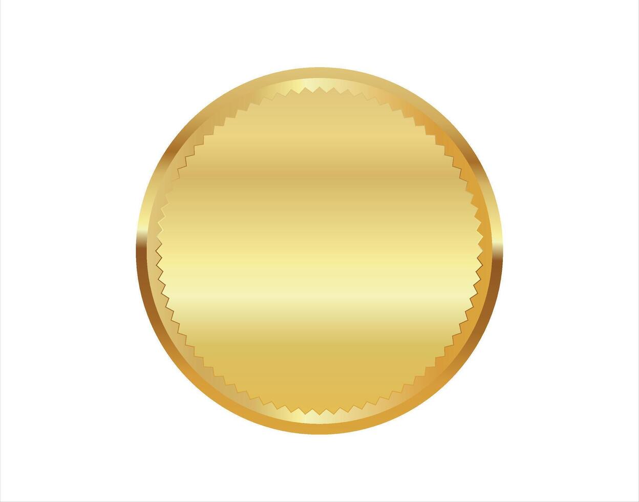 Golden stamp isolated on white background luxury seals design vector