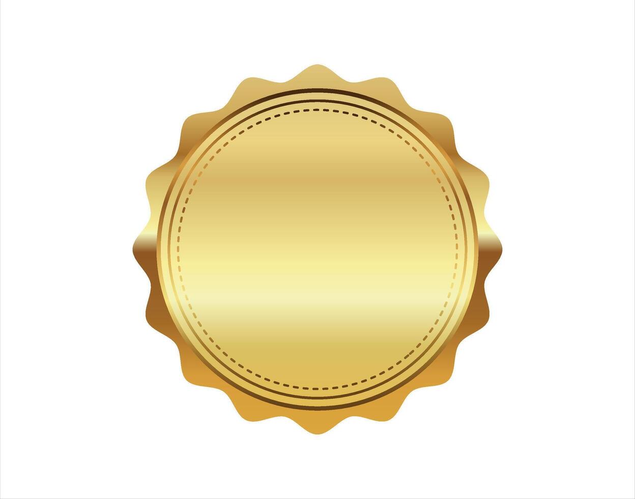 dorado sello aislado en blanco antecedentes lujo focas diseño vector