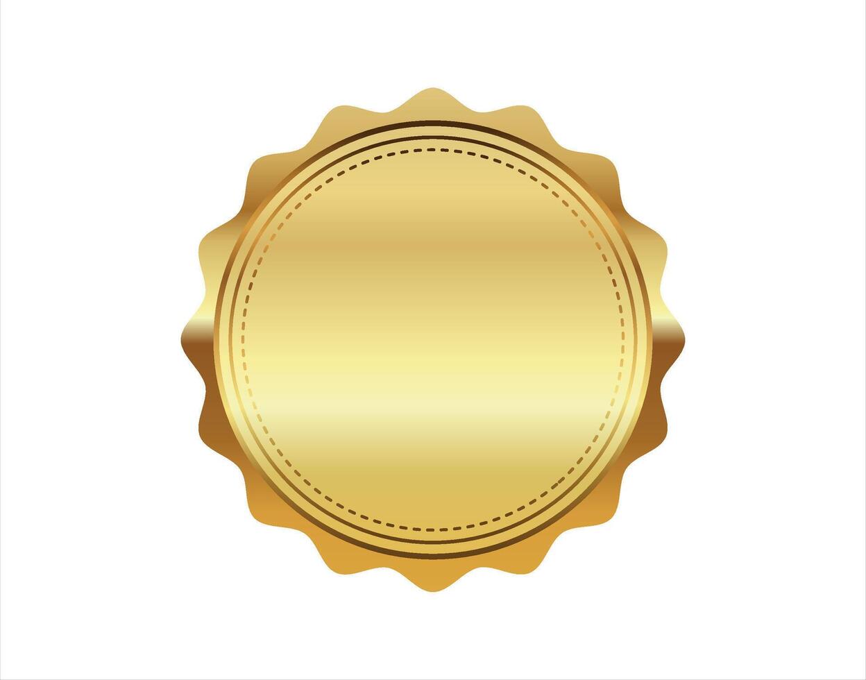 Golden stamp isolated on white background luxury seals design vector