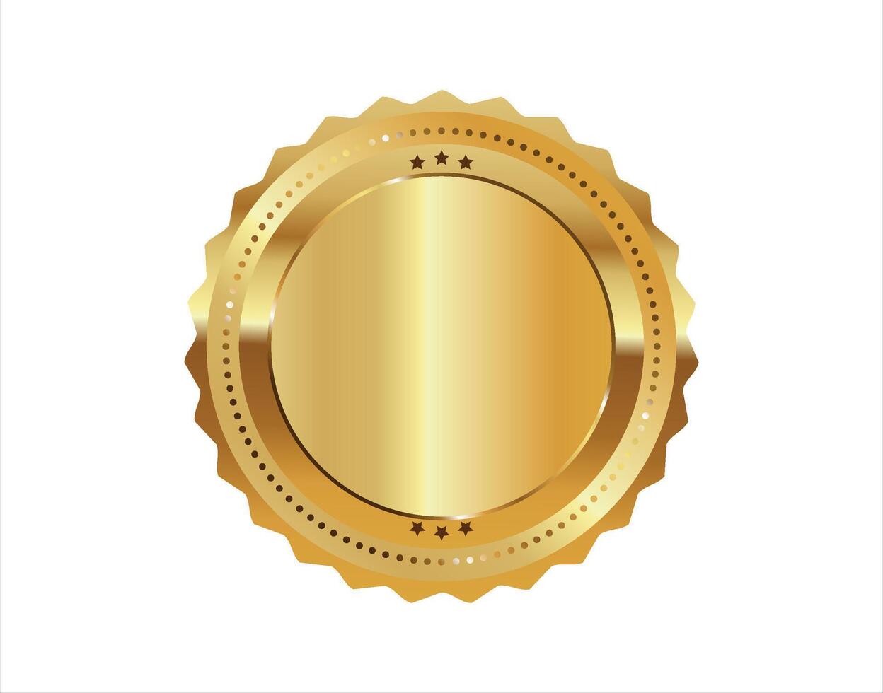 Golden stamp isolated on white background luxury seals design vector