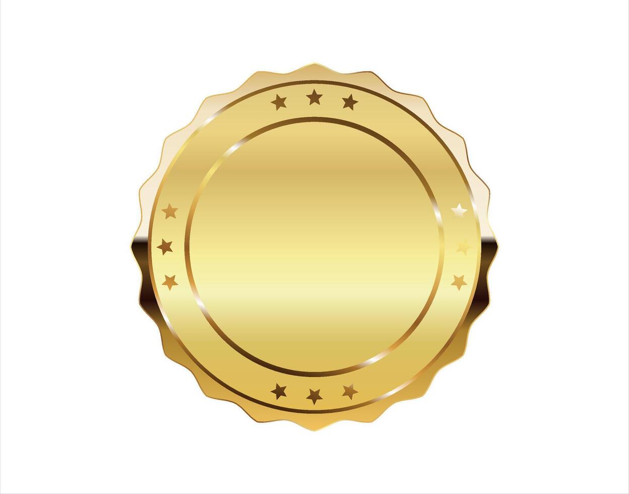 Golden stamp isolated on white background luxury seals design vector