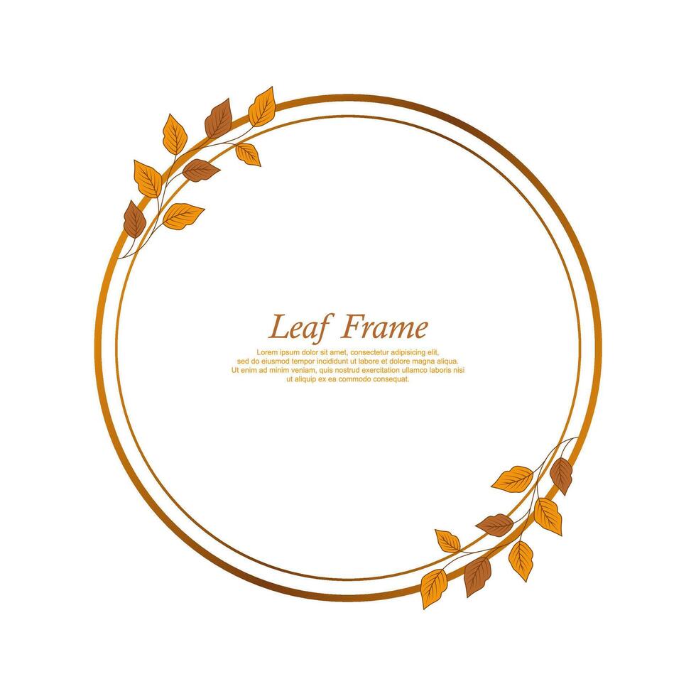 Leaves circle frame. Circle wedding frame vector