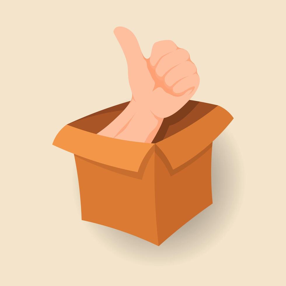 Hand out of the box vector