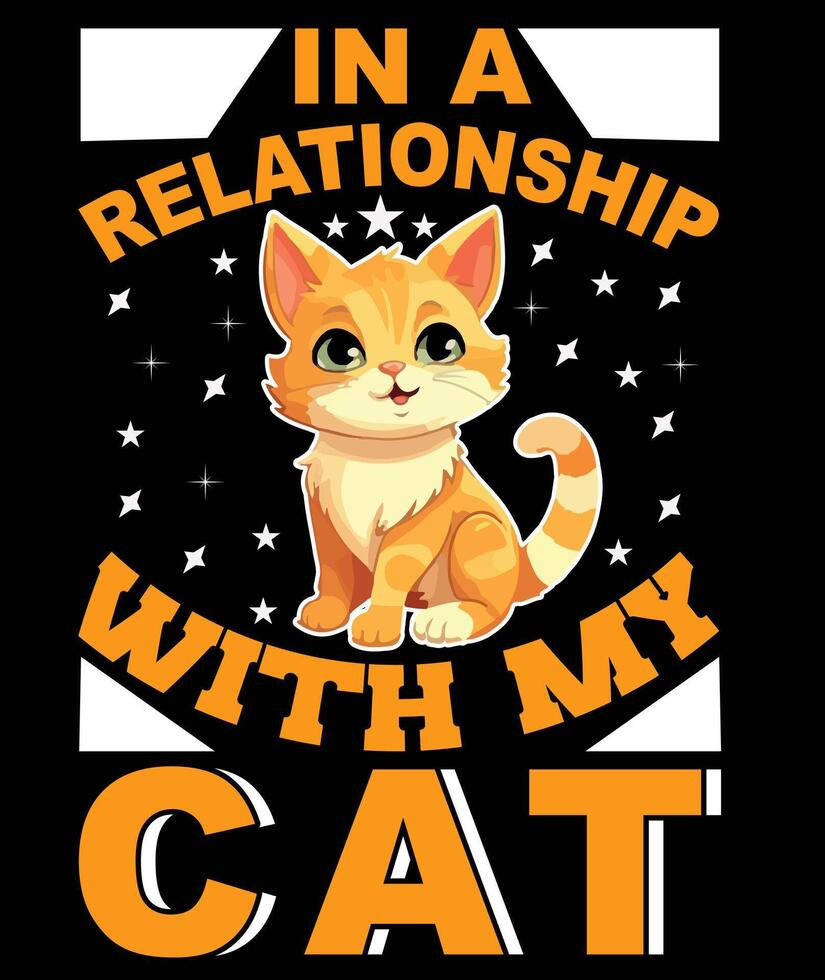 Cat t-shirt design vector