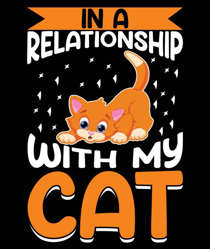 Cat t-shirt design vector