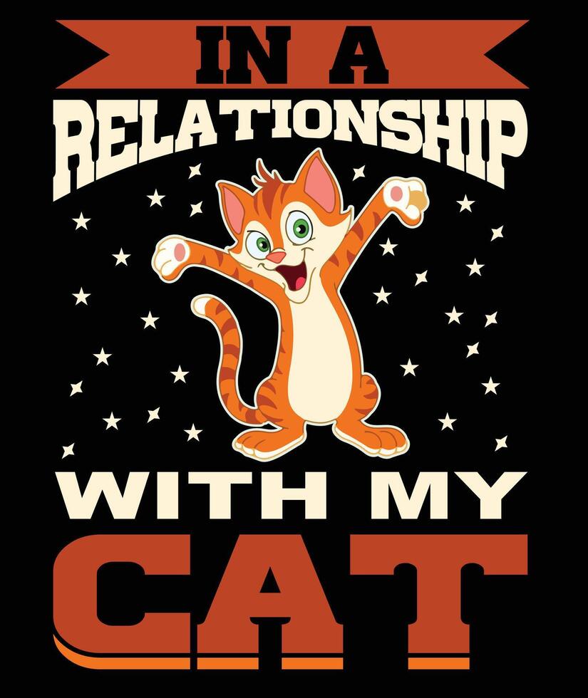 diseño de camiseta de gato vector