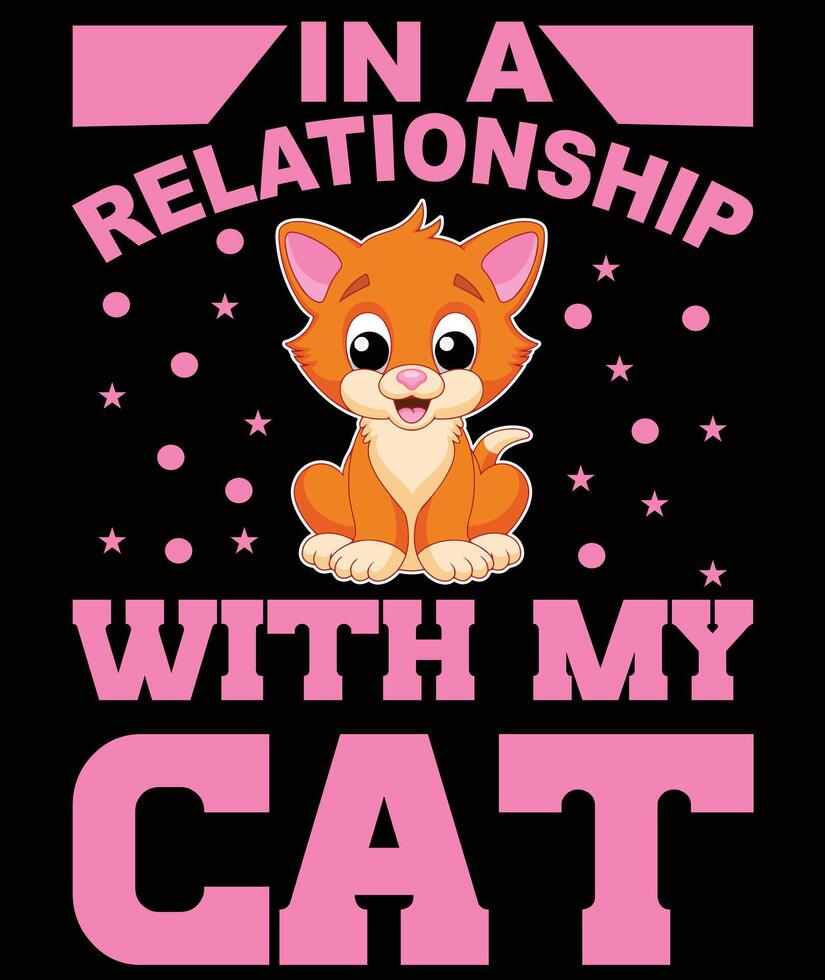 Cat t-shirt design vector