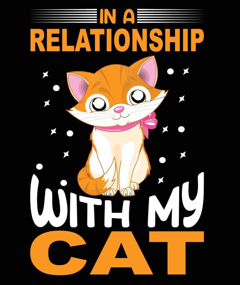 Cat t-shirt design vector