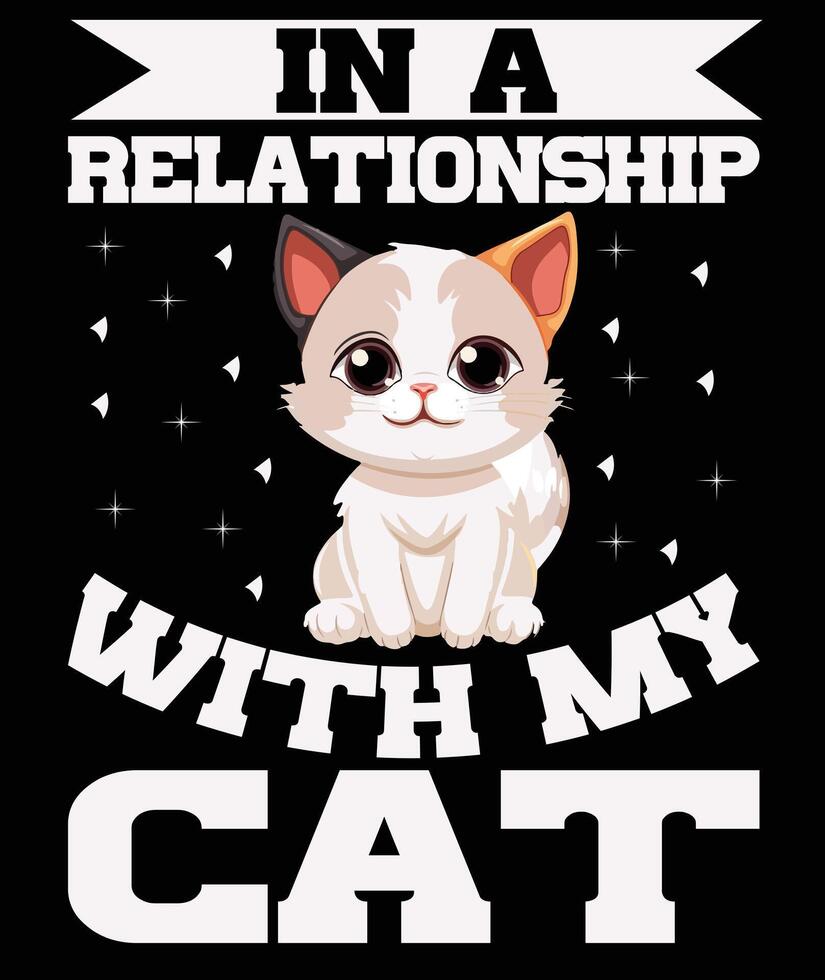 Cat t-shirt design vector