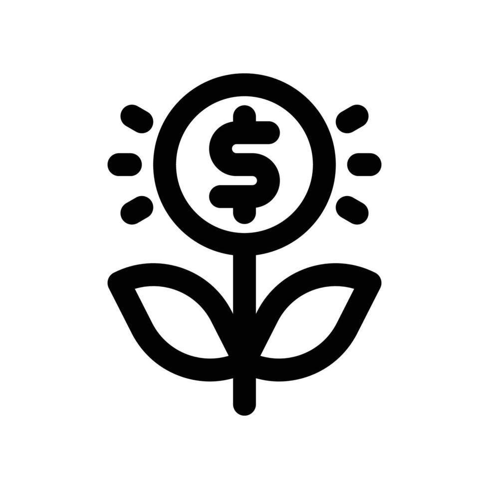 money growth icon. line icon for your website, mobile, presentation, and logo design. vector