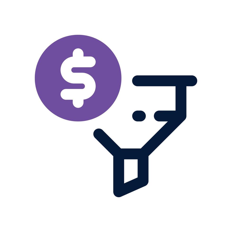money filter icon. dual tone icon for your website, mobile, presentation, and logo design. vector