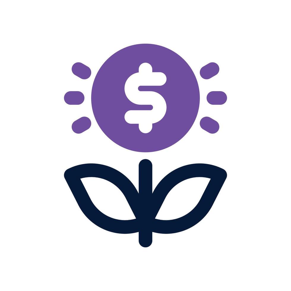 money growth icon. dual tone icon for your website, mobile, presentation, and logo design. vector